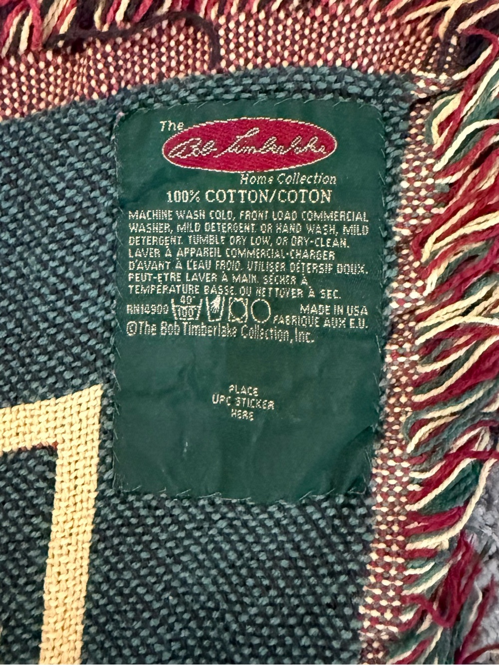 Vintage Bob Timberlake Christmas Teddy Bear Woven Throw Blanket 44x60 - Picture 5 of 6